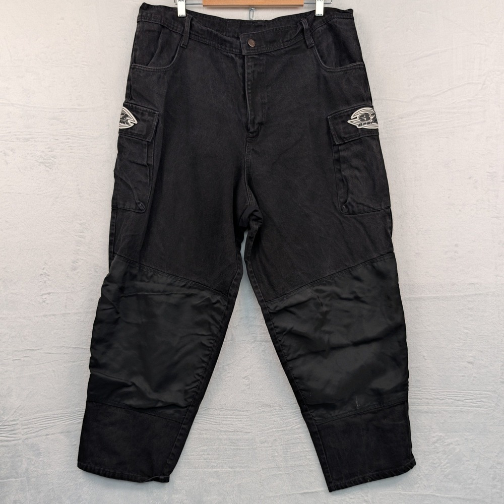 VTG 32 Degrees Cargo Pants Men 44x31 Black Faded Skate Streetwear Motorcycle Y2K